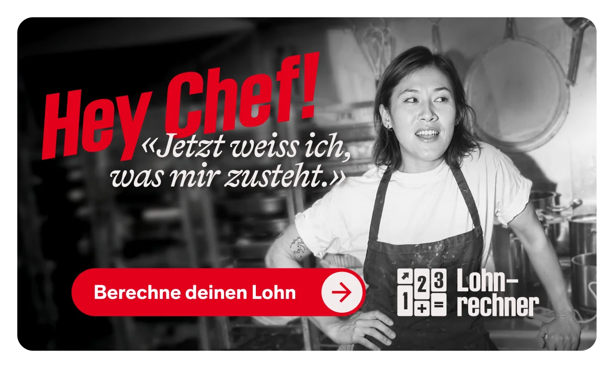 Jetzt Lohn berechnen «Hey Chef, jetzt weiss ich, was mir zusteht!», sagt eine junge Arbeiterin