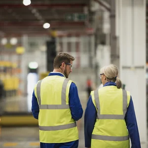 Lohngleichheit Mann und Frau in einer Fabrik